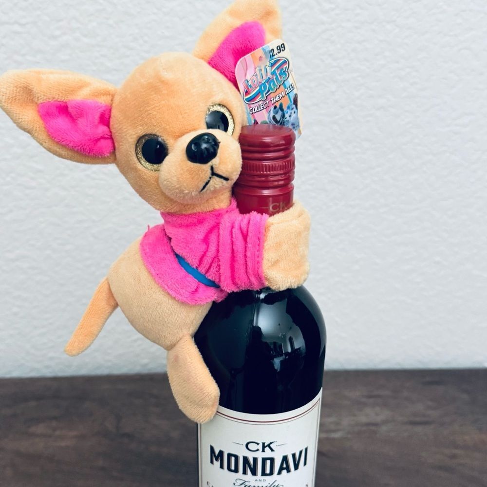Plush Chihuahua Dog Wine Bottle Hugger Ornament
